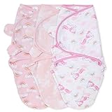 The Peanutshell Baby Girl Swaddle Set - Rainbow and Unicorn - 3 Pack (M/L - 3-6 Months)