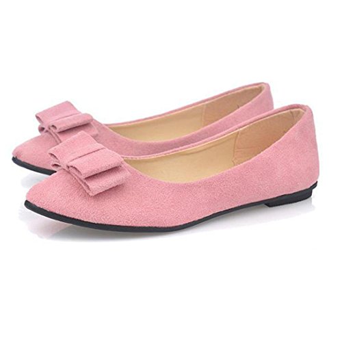 Hot Sale!Women Shoes,Canserin Women's 2017 New Ballet Shoes Work Flats Bow Tie Slip Shoes Boat Comfortable Shoes (7.5 B(M) US, Pink)