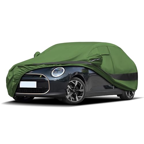 Jurmon Heavy Duty Outdoor Car Cover Compatible with 2014-2026 Mini Cooper 2 Door Waterproof All Weather for Automobiles Outdoor Full Cover Rain Sun UV Protection with Zipper Cotton