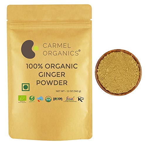 100% Organic Ginger Root Powder | 12 Oz Resealable Kraft zipper pouch | Non GMO | Kosher | Gluten Free