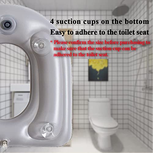 CHALKSEA Aufblasbares Toilettensitzkissen, Erhöhtes Toilettenkissen Mit Saugnäpfen, Erhöhtes Sitzstützpolster Für Erwachsene, Bietet Zusätzliche Höhe Zur Linderung Von Operationsschmerzen – Bild 4
