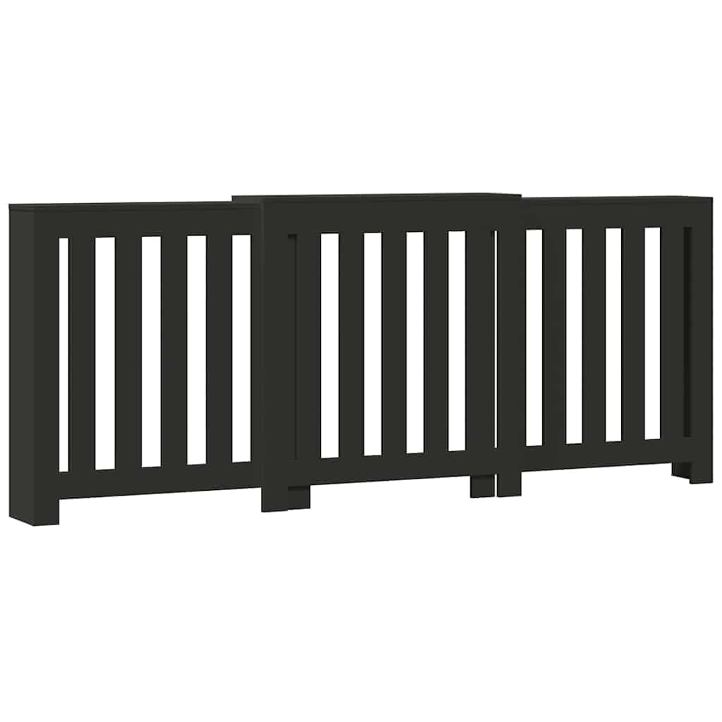 vidaXL Radiator Cover Black 205 x 21.5 x 83.5 cm Engineered Wood