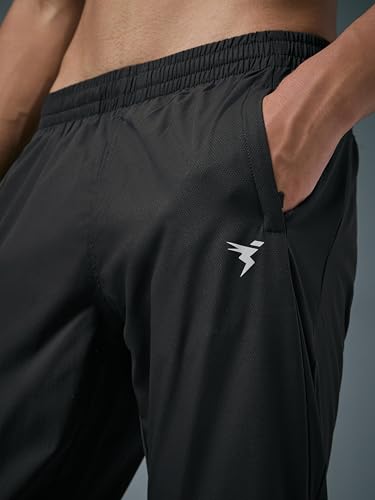 Image of TECHNOSPORT Men's Solid Slim Fit Sports Track Pants with TS LYTRA | Quick-Dry, Moisture-Wicking, UPF 50+ & Odour-Resistant Activewear for Gym, Running & Training
