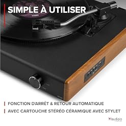 Audizio RP335 Platine Vinyle Bluetooth avec Enceintes 2x40W, Design Élégant, Lecture USB, 3 Vitesses, Fonction Enregistreur, Idéal pour Les Audiophiles et Collectionneurs de Vinyles - Les Beatles, Paul McCartney, John Lennon, RIngo Starr, George Harrison Audizio RP335 Platine Vinyle Bluetooth avec Enceintes 2x40W, Design Élégant, Lecture USB, 3 Vitesses, Fonction Enregistreur, Idéal pour Les Audiophiles et Collectionneurs de Vinyles – Image 3