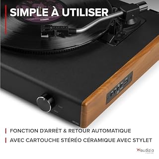Audizio RP335 Platine Vinyle Bluetooth avec Enceintes 2x40W, Design Élégant, Lecture USB, 3 Vitesses, Fonction Enregistreur, Idéal pour Les Audiophiles et Collectionneurs de Vinyles - Les Beatles, Paul McCartney, John Lennon, RIngo Starr, George Harrison Audizio RP335 Platine Vinyle Bluetooth avec Enceintes 2x40W, Design Élégant, Lecture USB, 3 Vitesses, Fonction Enregistreur, Idéal pour Les Audiophiles et Collectionneurs de Vinyles – Image 3