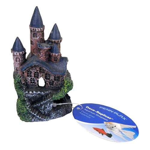 Image of Penn-Plax Deco-Replicas Age-of-Magic Castle - Mini Aquarium Ornament for Freshwater & Saltwater Tanks - Durable Safe Resin Aquarium Castle Decorations - Ideal for Small Fish & Shrimp 4-Inch