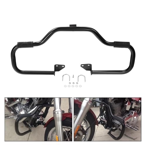 Crash bar moto noir compatible avec cadre Wide Glide et Super Glide de 2006 à 2017 - 2