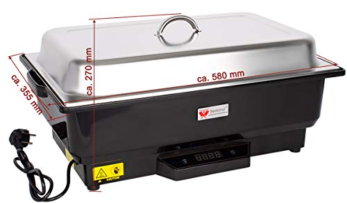 Beeketal 'BCD-5E' Profi Gastro Chafing Dish elektrisch inkl. Gastronorm Behälter (GN) 1/1 und Deckel aus Edelstahl… – Bild 3