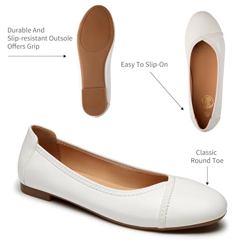 Trary Flats for Women Mary Jane Shoes Women Round Toe Ballet Flats Dress Shoes Casual Comfortable PU Leather Slip on Loafers4