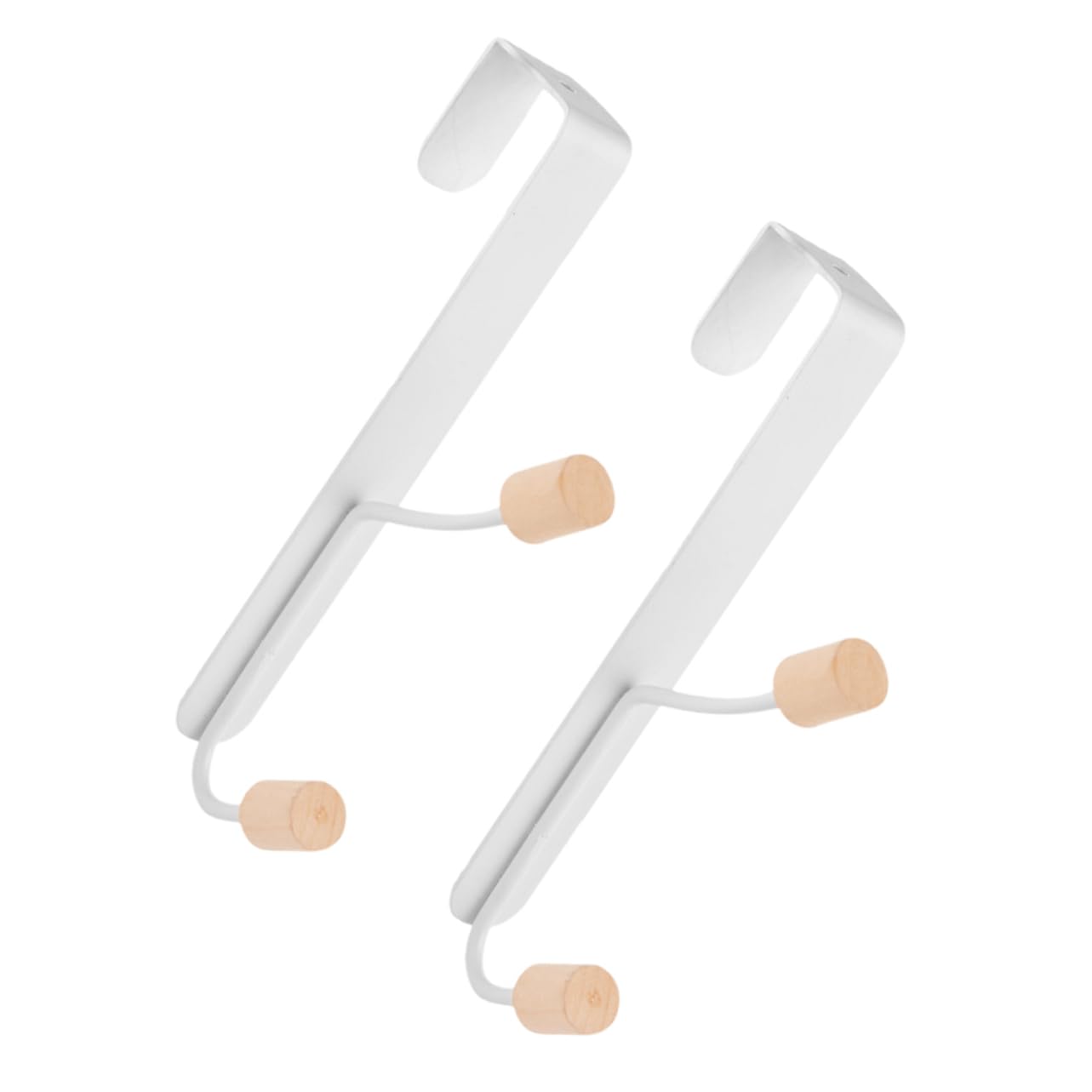 VILLFUL 2pcs No Punching Door Hook Over Door Hooks Hanger Coat Wall Hook Door Hanger Hook for Towels Double Wall Hook Over The Door Hanging Hooks Wardrobe Hanging Organizer Hat Hanger Iron