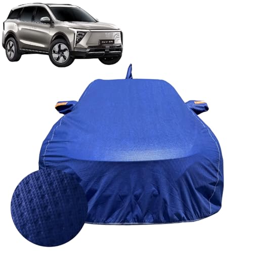 Image of Car Cover for Mahindra XEV 9S (2026) | 100% Waterproof Cover with Antenna & Reflective Mirror Pockets | Dustproof, Scratchproof, Heatproof XEV 9S Car Cover |Soft Cotton Lining| Blue