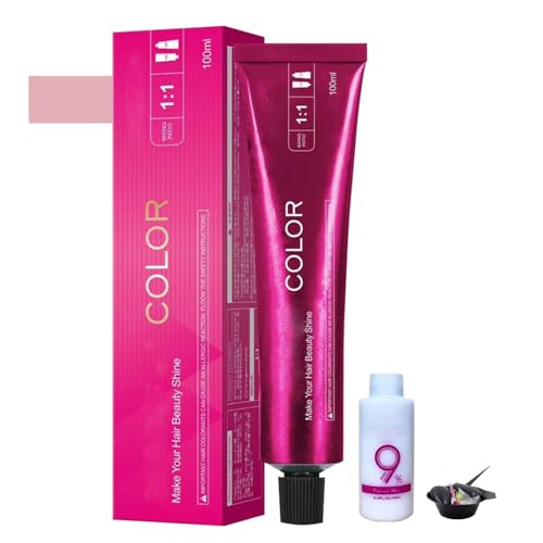 Tinte de cabello de luxuria sin blanqueamiento - tinte de cabello color shoupin, tinte de cabello shecolo, sin pelos blanqueadores nutritivos para colorear tinte, sin daño (WG14-Apricot Pink)