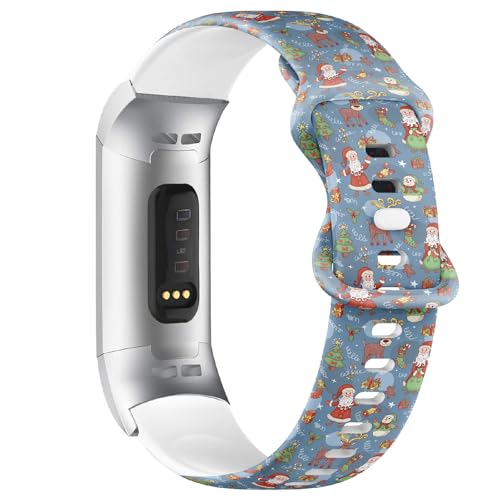 Fitbit Charge 4 / Fitbit Charge 3/3 SE�\�t�g�V���R�����v�o���h(�u���[�z���f�[�N���X�}�X)�Ή��\�t�g�X�|�[�c�X�g���b�v�u���X���b�g���X�g�o���h �j�����p