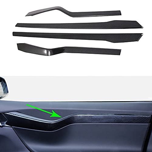 OBL Interior Door Panel Molding Trim for Tesla Model X 2016-2020 Car Accessories ABS Imitation Carbon Fiber Inner Decoration Protection (Pack of 4)