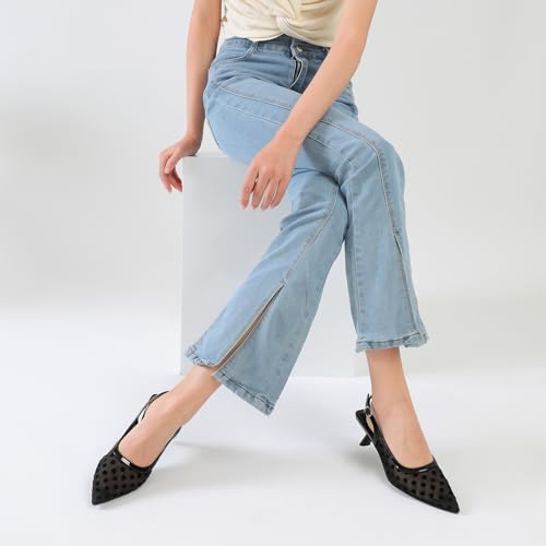 Image of Mostrin Kitten Heels for Women Pointed Toe Pumps Patent Leather Low Heel Slingback Heels with Buckle Dress Shoes for Dating Party Working