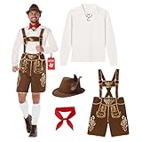 Morph Costume Bavarois Lederhosen, Tenue Oktoberfest Allemande, Déguisement Traditionnel Bavarois, XXL