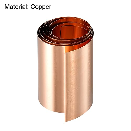 QUARKZMAN Metallfolie Kupferplatten 1000x60x0.05mm, Kupferblech Streifen Kupferfolie Blech, Kupfer Blechplatten Rosegold Kupferstreifen für Industrie Elektrische Reparaturen Kunsthandwerk