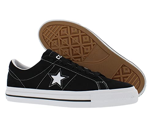 Image of Converse Mens Low Top Cons One Star Pro Suede Comfort Insole Black Sneakers, 3 UK