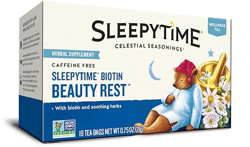 Celestial Seasonings Sleepytime Biotin Beauty Rest Tea, 18 Tea Bags Box