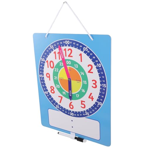 Mikikit Reloj de Juguete Cognitivo Superficie Borrable para Niños, Tamaño Mediano, Enseñanza Analógica y Digital, Educativo para Escuela y Hogar, Juego de Aprendizaje para Niños