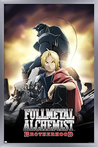 Trends International Fullmetal Alchemist: Brotherhood - Key Art 1 Wall Poster, 34L x 22.4W, Silver Framed Version