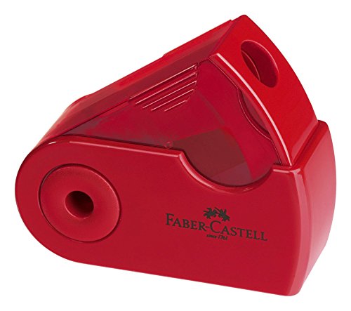 Faber-Castell 182711 - Spitzer mit Klappspitzdose, Mini, farblich sortiert in rot und blau -keine Farbauswahl möglich-