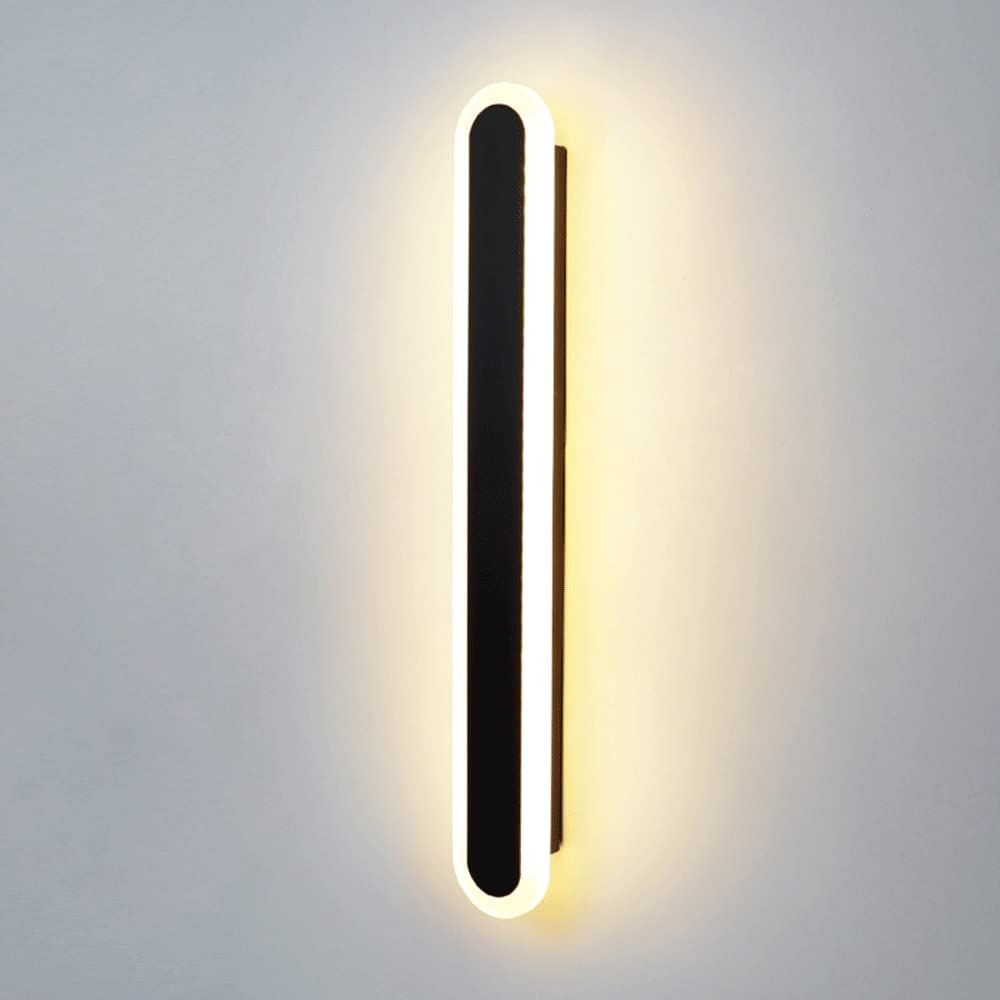 Lámparas de pared de fondo de sala de estar en metal negro con diseño LED