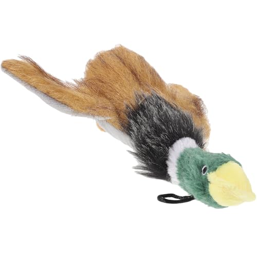 OULII – Perro de Juguete Que chilla como un Pato para Perros. Juguetes para Perros pequeños. Juguetes para Perros de Peluche (marrón).