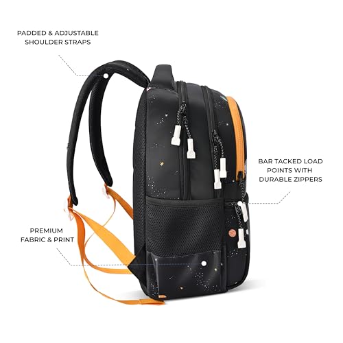 Image of Gear Floating Astronaut Backpack 15 inch /20L Small Water Resistant School Bag /Casual Backpack /Daypack /Kids Bag for Boys /Girls (Black-Yellow)