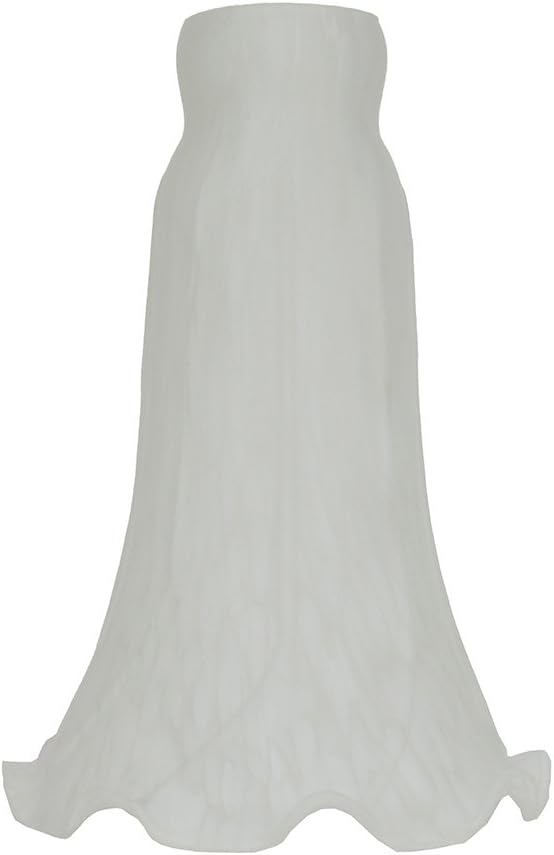 Tiffany Style Lily Glass Lampshade, 6 Inch, Fluted Tulip Flower Design, 1.06" ID x 1.57" OD Opening (White)
