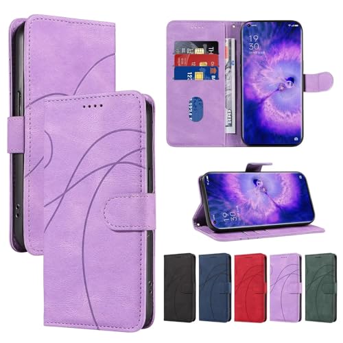 Ttianfa Compatible con Huawei P9 Lite 2017 Funda Billetera Flip Cuero magnética Carcasa Cartera con Tarjetero y Función de Soporte Antigolpes-Morado