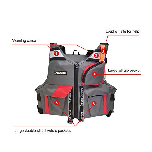 CaCaCaCook Mutifunctionele volwassen verstelbare drijfvermogen Vest Aid, Unisex Vest drijfvermogen Aid, Veiligheid Waterdichte Drijvende Jas Life Saving Vest, Zwemmen Boating Zeilen Vissen Kayak Life Jacket Vest - Image 3