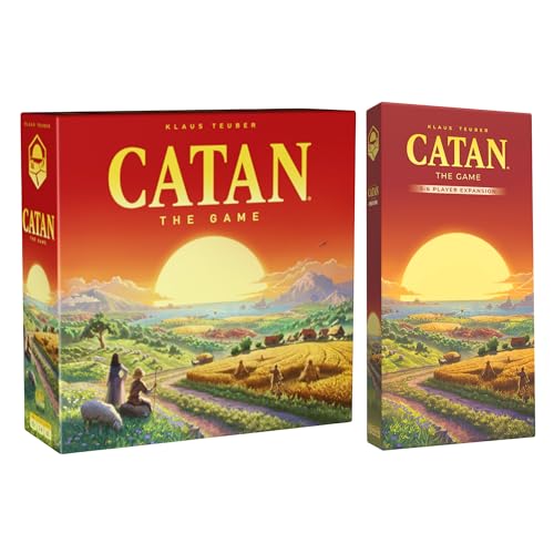 CATAN Board Game + 5-6 Player Expansion Bundle - Strategy