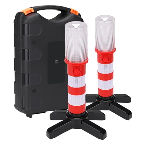 Luz estroboscópica de seguridad roja portátil con soporte desmontable para tráfico y emergencias