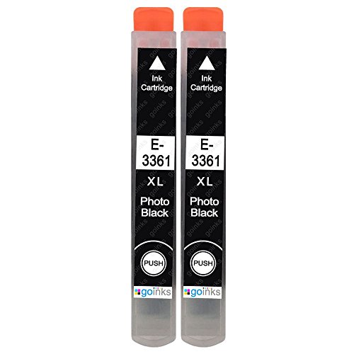 Go Inks 2 Photo Black Ink Cartridges to replace Epson T3361 (33XL Series) Compatible/non-OEM for Epson Expression Premium Printers