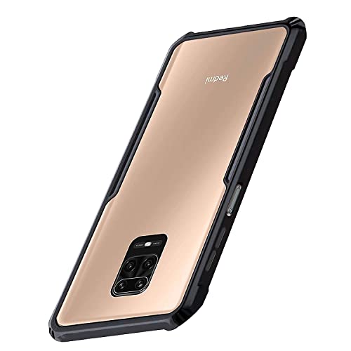 Image of A rtistque Hybrid Transparent Shockproof Armor Clear Back Cover Case for Mi Redmi Note 9 Pro /Note 9 Pro Max /Note 10 Lite /Poco M2 Pro - Black