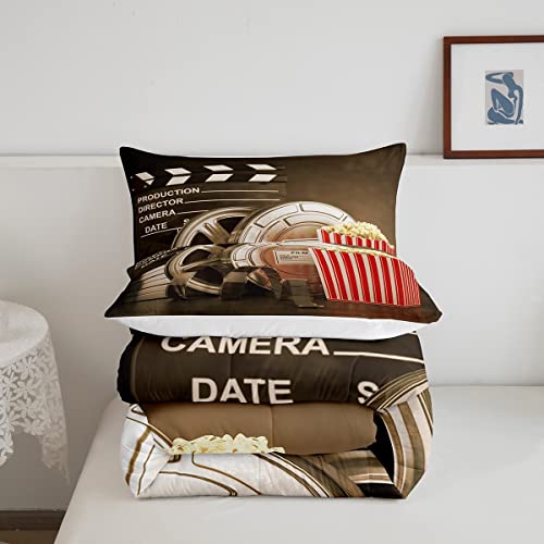 Conjunto de edredom de cinema Twin 80S Movie Clapper Board roupa de cama para meninos meninas crianç