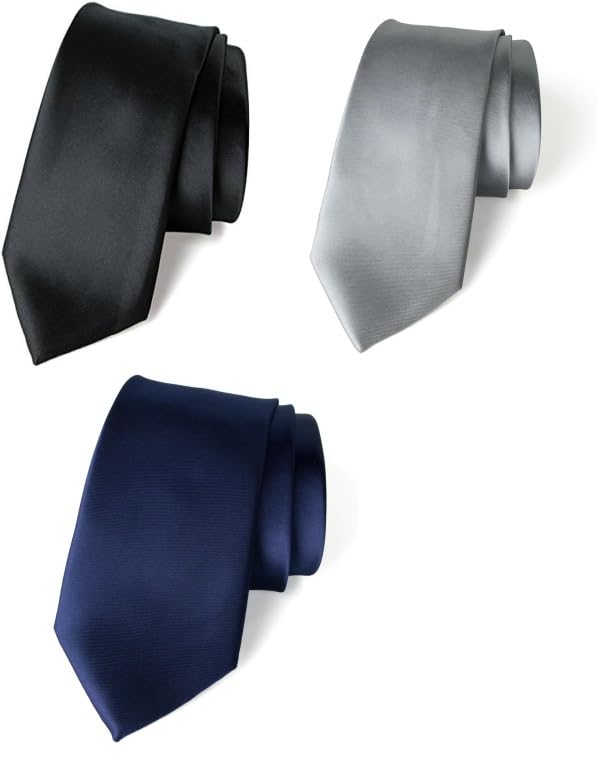 Ivikta Premium Solid Satin Combo Necktie for Men | Slim tie | Formal tie | Casual tie For Men (Combo, Freesize)