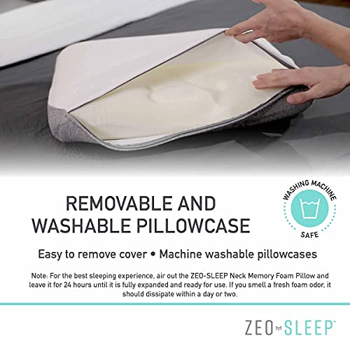 Zeo-Sleep Memory Foam Pillow - Reversible Orthopedic Pillow Supports Neck, Head And Shoulders - Firm Pillow For Back, Stomach And Side Sleepers - Pillow For Neck And Shoulder Pain #TOP7