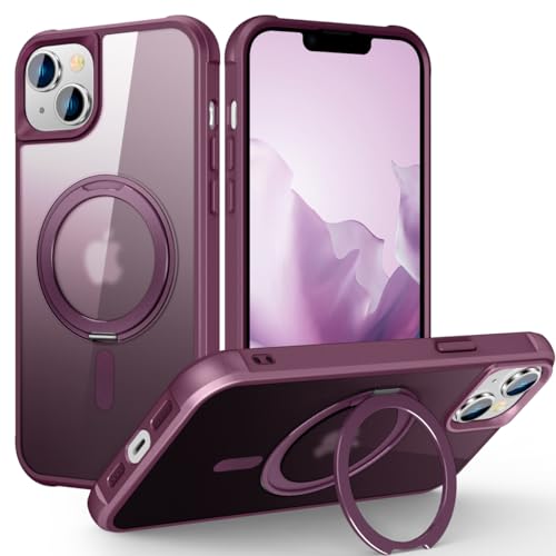 Image of Compatible with iPhone 15 Case with Stand 6.1 inch,Wine Red