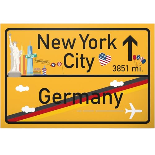 DankeDir! New York City Schild Geschenk für sie - New York Amerika Reise süße Deko NYC Fans Wanddeko Türschild Mädchen Wohnung Geschenkidee Geburtstagsgeschenk Freundin Party Deko