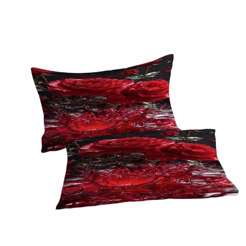 Housse de couette rose 220x240 cm en microfibre avec ses 2 taies d'oreiller - 7