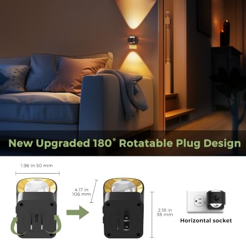 Image of L LOHAS LED Motion Sensor Night Light, Projector Night Lights Plug in Wall | Motion Activated & Light Sensor, 0-150lm Dimmable Nightlight, Rotating Plug in Nightlight for Bathroom Hallway, 1 Pack