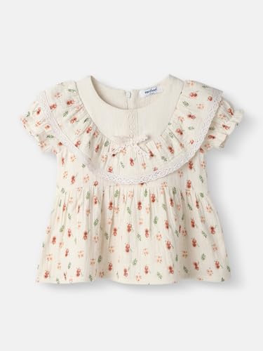 Image of Nautinati Girls' Floral Cotton Lace Dress White