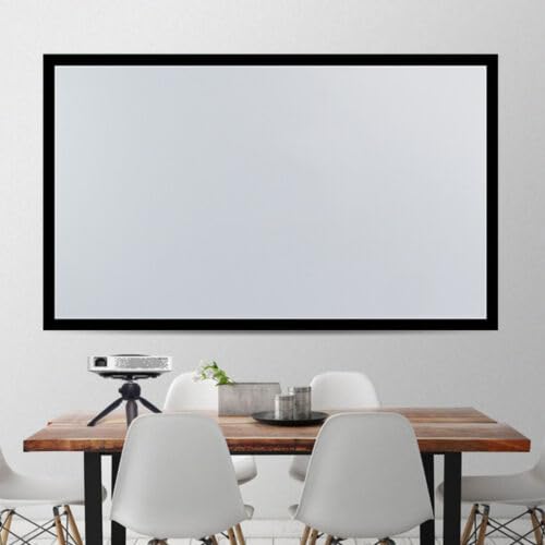 Aoochu 130 Inch Aluminum Fixed Frame 16:9 Projector Screen Hd Wide Projection Area Non-Distortion Flexible Display Simple Installation White Home Theater Tv Movies Rooms Living Bedrooms Activity Game thumb #1