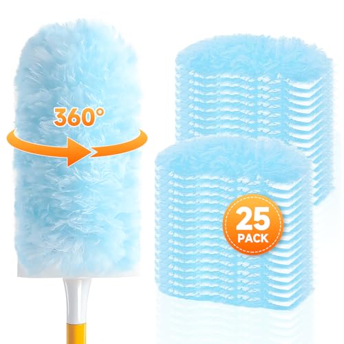 SetSail 25 Count Duster Refills Compatible with Swiffer Dusters for Cleaning Disposable Duster Refill Multi Surface 360 Duster Cleaner Kit for Ceiling Fan Blind Furniture