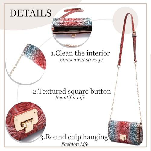 Image of Makcr Joacbv Small Crocodile Crossbody Cell Phone Purse for women Vegan Leather Clutch Wallet with Leather Shoulder Strap | Small