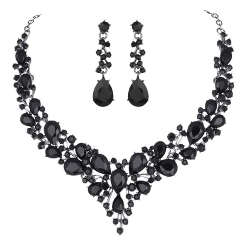 Image of Shining Diva Fashion Stylish Design Fancy Crystal Necklace Jewellery Set for Women | Trendy Celebrity Inspired Jewellery