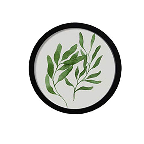 SWECOMZE Cadre photo rond en bois à suspendre pour chambre à coucher, salon - Noir - 20 cm