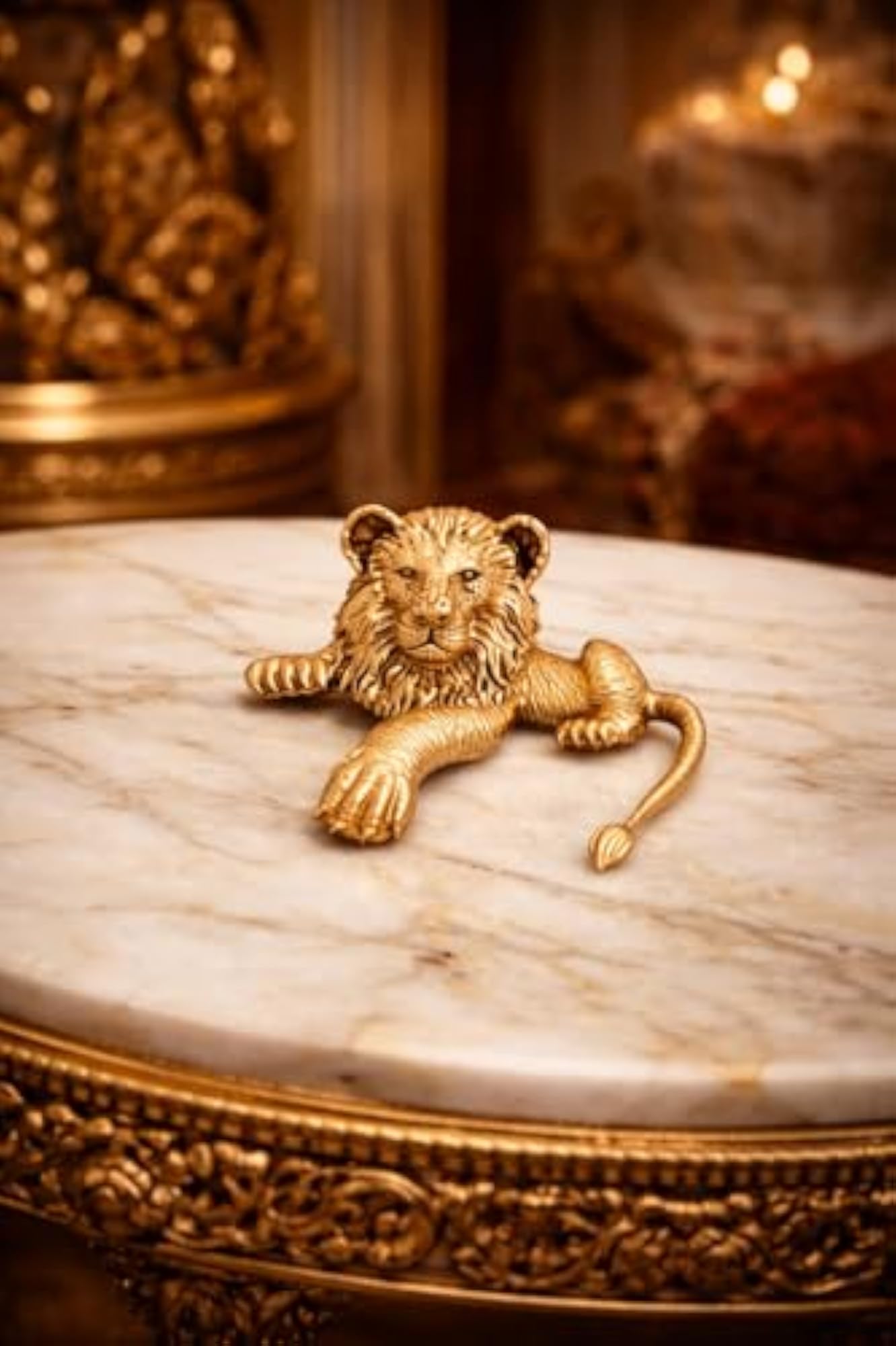 Imperial Lion Lapel Pin, Royal Brooch for Men